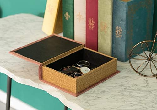 Decorative Vintage Book Shaped Trinket Storage Box - Brown - Image 3