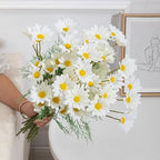 Artificial Daisy Flowers 12Pcs Artificial Flowers Silk Daisies with Stems Real Look for Home Wedding Garden Vase Decor (White) - Image 5