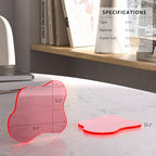 Acrylic Coaster Decorative Plates,Coral Pink Bar Drink Coaster, Clear Cloud Shape Coffee Cup Coaster, Perfect for Tabletop Protection and Accessories Display.(Coral Pink) - Image 6