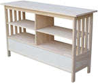 IC International Concepts, Mission Entertainment/TV Stand, Solid Real Wood - Image 2