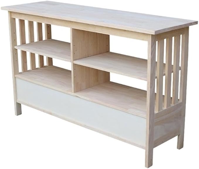 IC International Concepts, Mission Entertainment/TV Stand, Solid Real Wood - Image 2