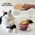 Ninja Cat Coasters Set of 6 - Cat Gifts for Men Anime Decor, Funny Coasters - Image 5