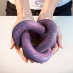 Wood Knot Decor -Coffee Table Decor Shelf Decor Table Books Hand Carved Home Decoration Boho Country Rustic Modern Shabby Chic Style Decor 3 Link Wooden Knot Chain Link Decor (Purple) - Image 4