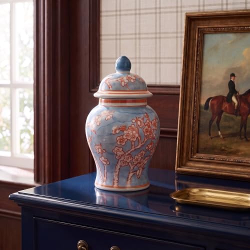 Creative Co-Op Decorative Ceramic Ginger Jar with Domed Lid, Light Blue - Image 7