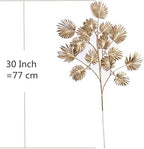 Artificial Golden Plants for Christmas Decor, Tall 30 Inch Faux Palm Leaves Plastic Fan Leaf Fake Tropical Monstera Tree for Indoor Outdoor Wedding Party Big Vase Filler DIY Decoration - Gold 2 Pack - Image 5