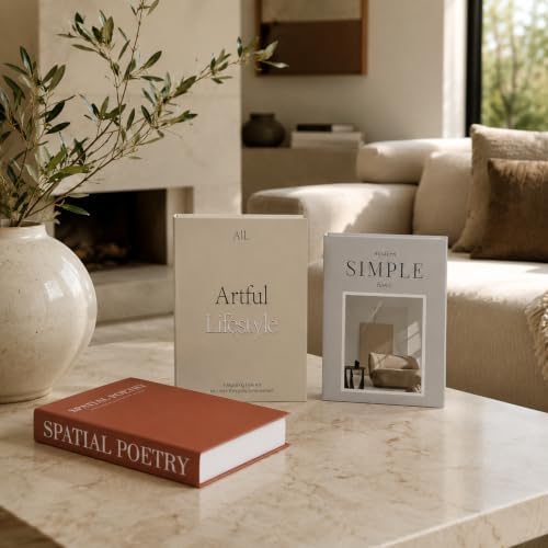 3 PCS Faux Decorative Books for Home Decor-Coffee Table Books Decor-Aesthetic Fake/Faux Books (Natural Spaces Artful Simple) - Image 4