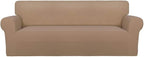 PureFit Stretch Oversized Couch Covers Fleece Sofa Slipcovers Camel | 1-Piece by PureFit