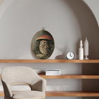 CUANFDDSF Owl Mushroom Nature Aesthetic Oval Wall Art Decor, Rustic Cottagecore Woodland Nursery Wall Hanging Decor, Dark Academia Wild Animal Framed Canvas Prints for Gallery Bedroom, 8.6x11.4 Inch - Image 3