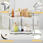 2-Tier Corner Bathroom Counter Organizer for Storage, White - Image 3