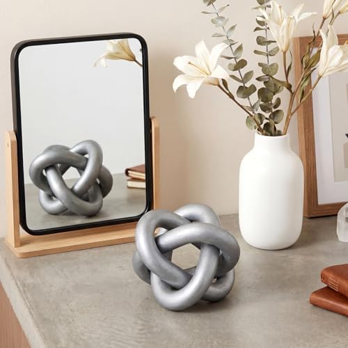 Yalikop 3 Link Wood Knot Decor Rustic Table Shelf Accents, Silver - Image 5