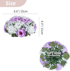 NUPTIO Flower Balls for Table Centerpieces: Purple & White Artificial Rose - Image 4