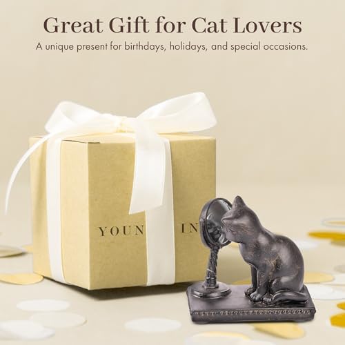 Young's Inc. Cat Figurine - Cute CatStatue Reading on the Chair- Whimsical Decor for Cat Lovers - Cat Collectibles and Meditation Decor - 4.33'' L X 2.56'' W X 4.72'' H - Image 4
