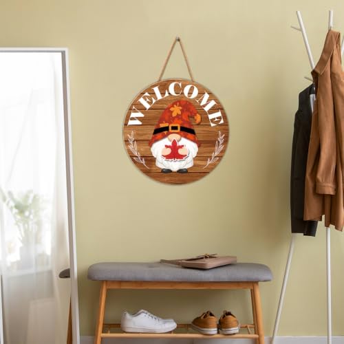 Interchangeable Gnome Welcome Sign Fall Halloween Decor, Russety - Image 5