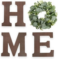Pinkpum Wood Home Sign with Eucalyptus Wreath for O Home Decor Wall Decor by Pinkpum