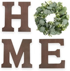 Pinkpum Wood Home Sign with Eucalyptus Wreath for O Home Decor Wall Decor by Pinkpum