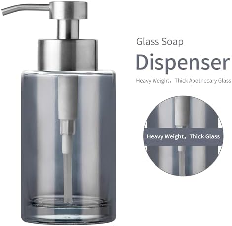 Enra Silver Glass Soap Dispenser, Foaming Hand Bathroom Soap Dispenser - Image 3