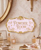 Putuo Decor 3D Powder Room Resin Wall Decor Plaque, Pink Wall Decor - Image 6