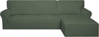 PureFit Stretch Sectional Couch Covers 2 pcs Non Slip L Shape Sofa Cover by PureFit