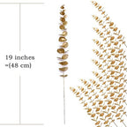 CATTREE Artificial Gold Eucalyptus, Faux Plastic Golden Plants 19" Tall 10 Pcs, Wreath Decorations Fake Shrubs for Wedding Hotel Hall Party Indoor Home Table Centerpieces DIY Decor Planting Filler - Image 5