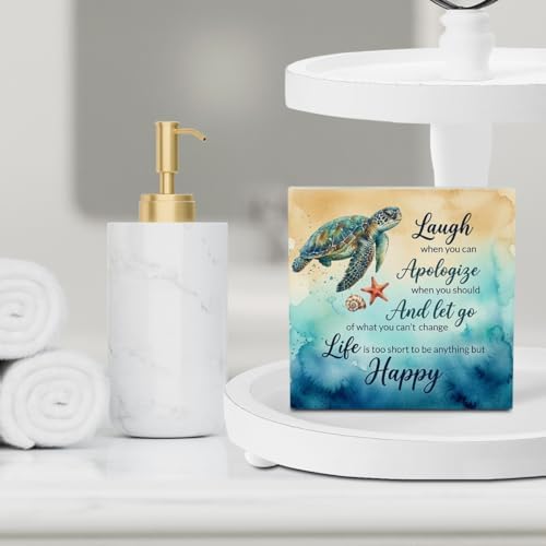 Sea Turtle Decor Summer Decorations for Home Beach Room Decor Summer Decorations Wooden Box Sign for Home Office Farmhouse Table Shelf - Image 6
