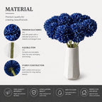 Mandy's 12pcs Artificial Royal Blue Ball Chrysanthemum Flowers - Image 4