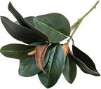 Artificial Magnolia Leaves Plant, Fake Branches 18.5 Inch 3D Plastic Leaf Greenery Bushes Faux Simulation Shrubs Stems Twigs for Home Garden Decor Vase Office Wedding Party DIY Decoration Green 2 Pack - Image 4