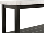 Picket House Furnishings Evie Wood Frame & Marble Top Console Table-White/Black - Image 7
