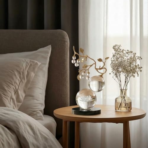 Large Glass Sculpture, Nature Inspired Decorative Statue with Gold Metal Branch - Minimalist Desk Sculpture Home Decor for Tabletop Living Room Shelf Desk Office - Unique Housewarming Gift - Image 3