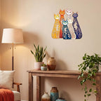 Wesiti Metal Cat Wall Art Decor Colorful Sculptures Mid Century 11.4x11.2 - Image 4