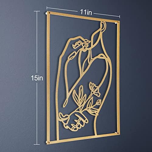 AGIOTA 3 Pcs Gold Metal Wall Decor, Minimalist Floral Women Line Drawing Wall Art, Elegant Abstract Lady Silhouette Metal Wall Hanging for Home Bedroom Living Room - Image 4