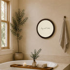 CFFJLHN Funny Bathroom Wall Art Decor, Hey Sweet Cheeks Neutral Minimalist Quirky Humorous Round Wood Hanging Wall Decor for Bathroom Washroom Restroom, 10x10 Inch - Image 4