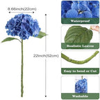 Coferset 3pcs Lifelike Real Touch Hydrangea Artificial Flowers,Royal Blue - Image 4