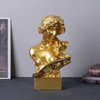 11.8" H Greek Mythology Bust Statue Decor,Artemis Statues Roman Goddess Figurines,Used for Sketch Practice Aesthetics Statues and Sculptures and Indoor Filling Space for Living Room, Bedroom (Gold) - Image 7