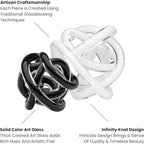 Torre & Tagus Orbit 4.5" Hand Blown White Glass Knot Sculpture, Table Decor - Image 6