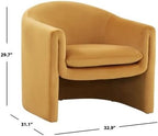 SAFAVIEH Couture Collection Laylette Pumpkin Velvet Accent Chair - Image 3