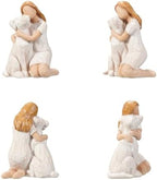 Girl with Dog Figurine, Child and Puppy Resin Statue, Cute Friendship Decor, Pet Lover Gift, Tabletop Home Decoration - Image 6