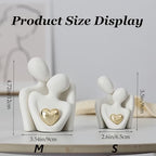 Hugging Couple Statue Ceramic Lover Figurine Home Decor is a Romantic Gift for Her on Wedding Anniversary and Valentines, TV Stand Decoration Knick Knacks for Shelves (M) - Image 2