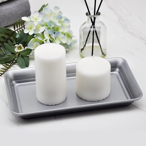 SheeChung Metal Vanity Tray, Bathroom Counter Storage Tray, Gray 2 Pack - Image 2