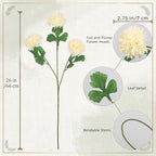 8PCS Champagne 24 Head 3" Large Chrysanthemum Artificial Flower Balls Stems - Image 5