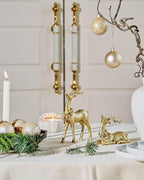 DN DECONATION 2pcs Gold Christmas Reindeer Figurines, Table Christmas Decor - Image 4