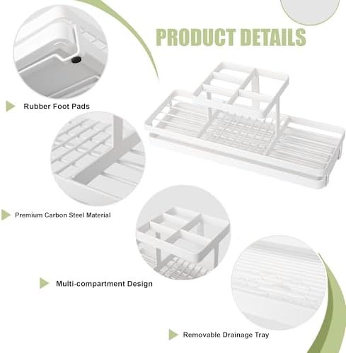 Toothbrush Holders Toothpaste Organizer Bathroom Accessories, White - Image 5