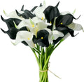 Mandy's 20pcs Black and White Calla Lily Artificial Flowers by Mandys