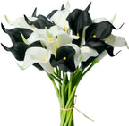 Mandy's 20pcs Black and White Calla Lily Artificial Flowers by Mandys