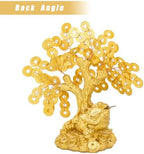 Feng Shui Money Toad Gold Tree (7.8" H x 6.3" W) - Resin Base & Metal Coins - Lucky Wealth Frog Statue for Office Desk, Cash Register, Store Opening & Housewarming Gift - Image 3