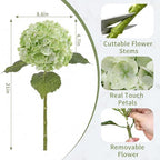4PCS Green Hydrangea Artificial Flowers, Latex UV Resistant Fake Flowers - Image 2
