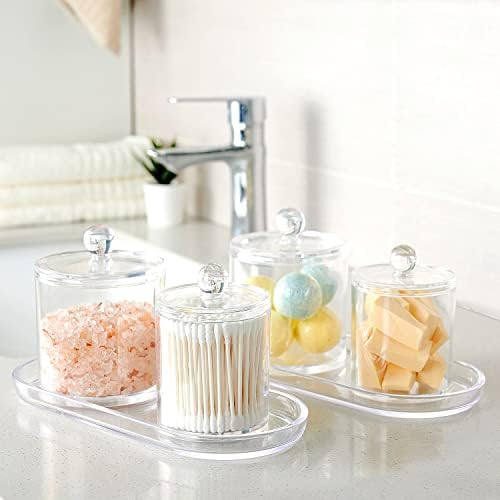 SheeChung Acrylic Vanity Tray, 2 Pack, Clear, 9.65 in x 4.5 in x 0.79 in, Catchall Tray, Countertop Sink Tray Dispenser, Sturdy Holder for Cabinet, Shelf, Cupboard, or Closet Organization - Image 3