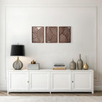qmmp Modern Wooden Wall Sculptures - Set of 3 - Home Decor Accent - Large Wall Art for Living Room, Bedroom, Office - Easy Installation (Walnut, Medium - Orbit) by qmmp