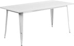 Flash Furniture Charis Commercial Grade 31.5" x 63" Rectangular White Metal by FlashFurniture