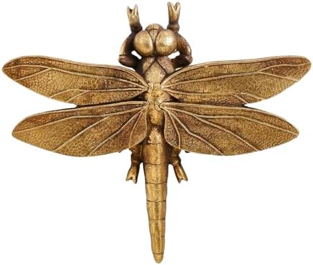 KISWIAR Gold Dragonfly Wall Sculpture, 3D Resin Dragonfly Wall Decor, Vintage Insect Wall Hanging Decoration for Living Room Bedroom Farmhouse (Golden) by KISWIAR