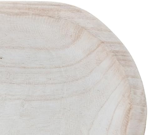 Bloomingville Hand-Carved Paulownia Wood Bowl with Whitewashed Finish - Image 7